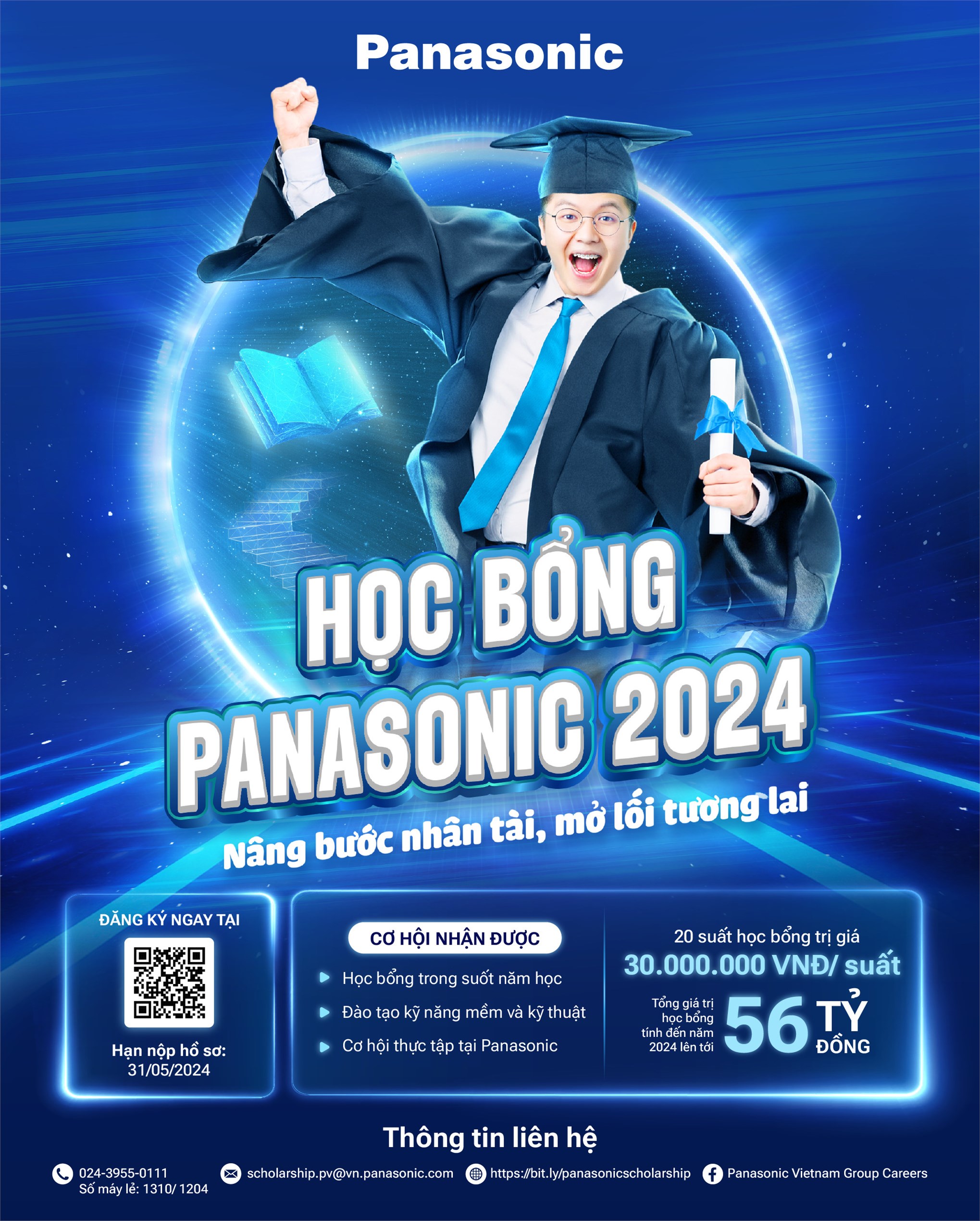 Thông báo Chương trình Học bổng bậc Đại học Panasonic năm 2024