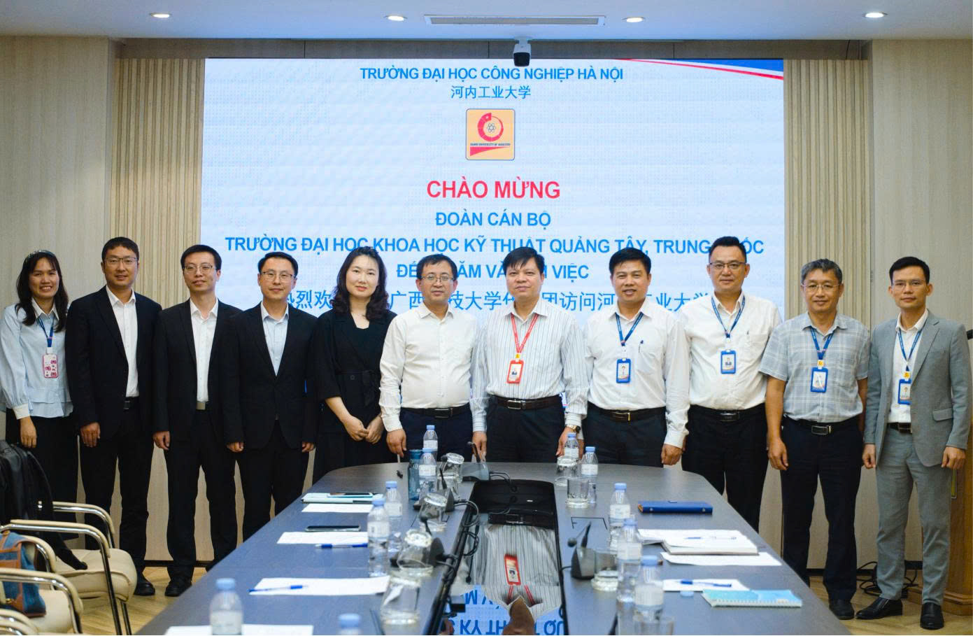 Trường Đại học Công nghiệp Hà Nội đón tiếp đoàn cán bộ Trường Đại học Khoa học Kỹ thuật Quảng Tây, Trung Quốc