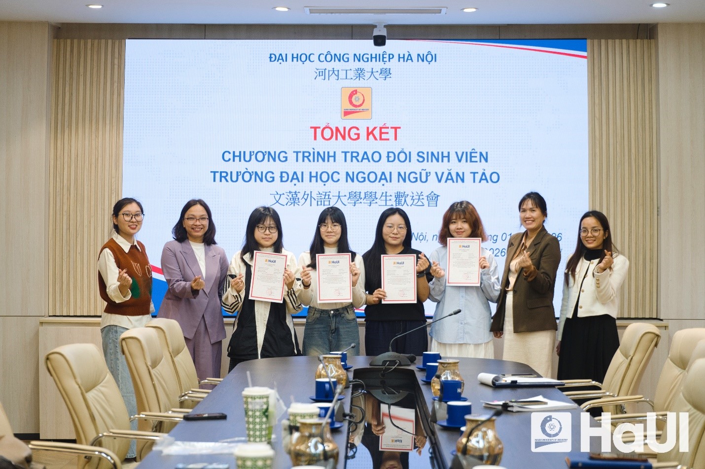 Tổng kết chương trình trao đổi sinh viên giữa Đại học Công nghiệp Hà Nội và Trường Đại học Ngoại ngữ Văn Tảo