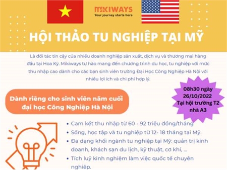 Tổ chức chương trình tuyển sinh, đào tạo tu nghiệp tại Mỹ