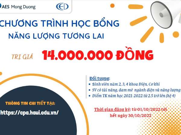 Chương trình học bổng năng lượng tương lai năm học 2022-2023