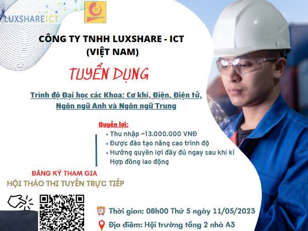 Hội thảo việc làm và tuyển dụng trực tiếp của Công ty TNHH Luxshare-ICT (Việt Nam)